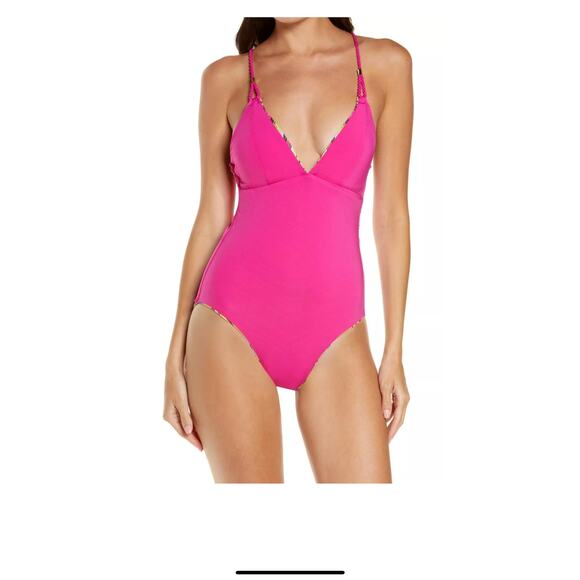 Becca Reversible Abigail Colorful One-Piece Swimsuit L66255 Size Small - Picture 2 of 10